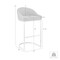 Armen Living Atherik Counter Stool in Brushed Stainless Steel with White Faux Leather 840254335844 - alternate 4